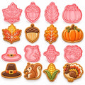 8-Piece Thanksgiving Cookie Cutter and Stamp Set, Plastic