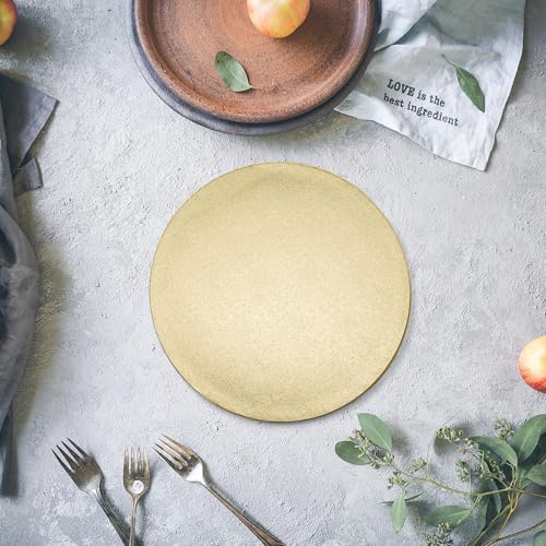 5Pcs 10 Inch Gold Round Cake Boards, 1/2inch Thick Sturdy Cake Drums with Smooth Straight Edges, Waterproof & Oil-Proof (Gold, 10") - color: Gold, size: 10"