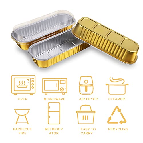 100 Sets Mini Cake Pans with Lids, Mini Loaf Pans