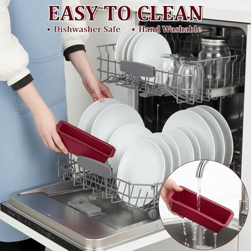 12 Pcs Silicone Mini Loaf Pan Silicone Bread Loaf Pan Rectangle Baking Molds Non Stick Small Baking Pans for Mini Cake, Loaf, Bread and Meatloaf, Red 6.1 x 3.3 x 1.8 Inch