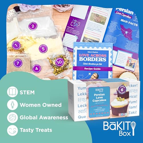 BāKIT Box Cupcake Baking Kit for Kids – Persian Love Cupcakes - color: Persian Love Cupcakes