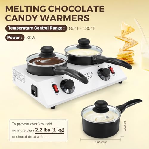 80W Electric Chocolate Melting Pot - size: Double Melter
