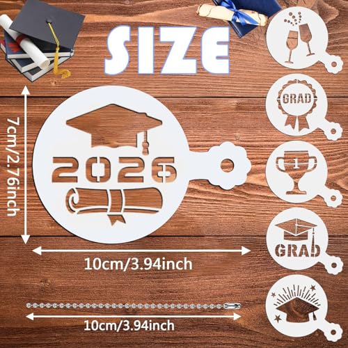JULBEAR Graduation Cookie Stencils 36 Pcs Class of 2026 Reusable Templates - style: Graduation Style