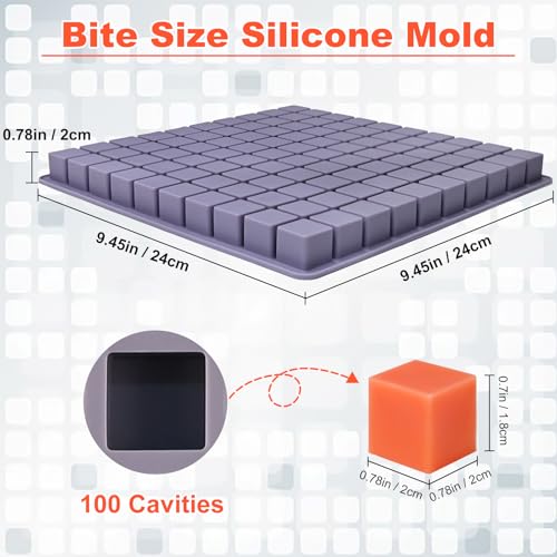 Square Chocolate Mold, 100 Cavities Mini Square Candy Molds - color: 100 Cavity Small Square Mold