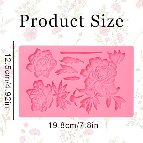 Rose Fondant Molds, Peony Kitchen Baking Silicone Mold - color: Rose Fondant Molds