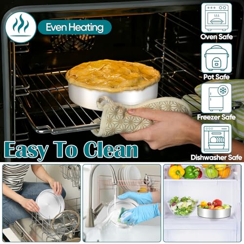 TeamFar 7 Inch Cake Pan Set of 2, Stainless Steel Round Cake Baking Pan - size: 7 Inch