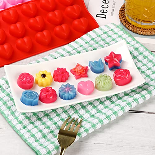 FIRETREESILVERFLOWER Flower Shape Chocolate Candy Molds Set, 6Pcs