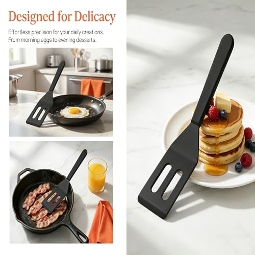 Small Silicone Spatula, Heat Resistant Mini Spatula for Nonstick Frying Pan
