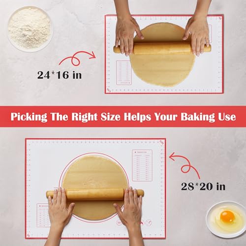 BlueBark 2 PCS - 24"L x 20"W Non-stick Silicone Baking Mat for Pastry & Dough, Sourdough Bread Making Tools, Kitchen Counter, Cooking Enthusiasts - color: Black- 2 PCS, size: 24"L x 20"W