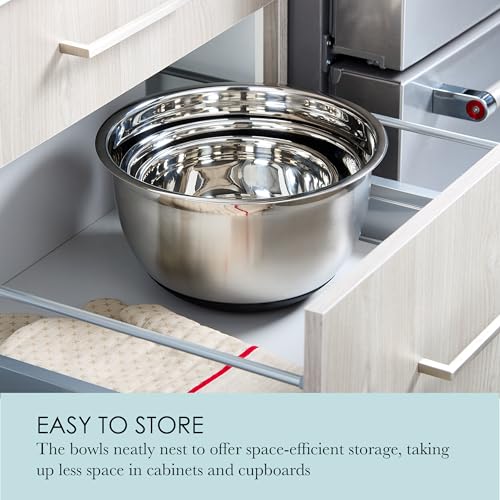 Chicago Metallic Stainless Steel Mixing Bowls Set of 3 Silver