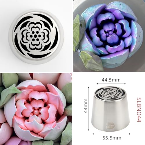 8 Pieces Stainless Steel Extra Large Russian Tulip Icing Tips Kit - color: SILVER SET12