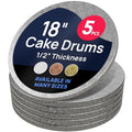 O’Creme Cake Board, Silver Foil Round Cake Circles with Gorgeous Design, Sturdy & Durable 1/2” Thick Cake Drums, Round Cake Boards with 18” Diameter, Pack of 5 Disposable Cake Drums - color: Silver, size: 18"