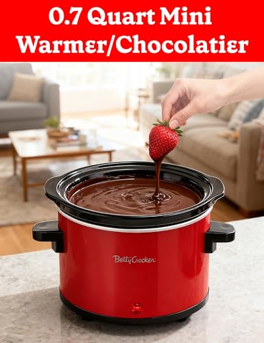 Betty Crocker 0.7-Quart Mini Slow Cooker & Chocolatier, BC-2555R, Red - size: 0.7 Quarts