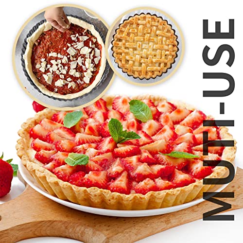 11 x 2 Inches Deep Dish Tart Pan Set of 2, Nonstick Tall Tart Quiche Pan, Carbon Steel Deep-dish Pie Pan with Removable Loose Bottom for Baking Thanksgiving Christmas - size: 11 inch-2 Set