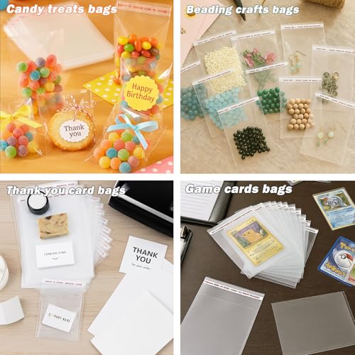 8" x 10" Resealable Cellophane Bags 300 pcs Self Sealing Clear Bags for Packaging Self-adhesive Cello Bags for Jewelry, Cards, Photos, Envelopes, Gifts, Bakery, Candies and Cookies, 300 ct in Bulk