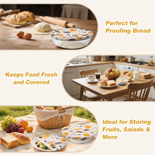 4PCS Reusable Beeswax Bowl Covers for Bread Proofing, Elastic Product - color: 4PCS-Kitchen Tools
