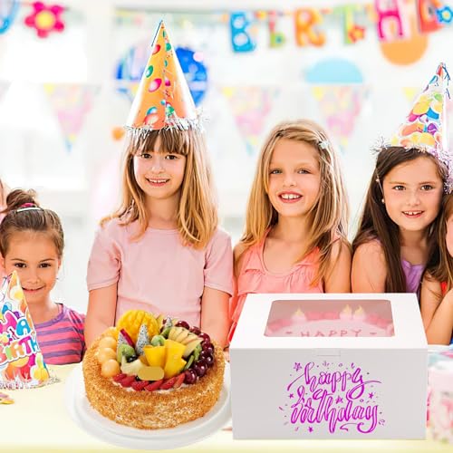 WINKIO Cake Boxes 10 inch, Cake Carrier Holder, Storage Transport Container - size: 10×10×5