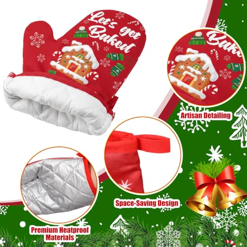 Qinyoung 48 Pcs Christmas Kitchen Oven Mitts Pot Holders, Cartoon Christmas - style: Cartoon Christmas