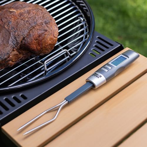 Maverick BarBFork Digital Meat Thermometer Fork, Preset Temps for 6 Meats, Backlit LCD, Beep Alert, Stainless Steel Probes, Auto-Off