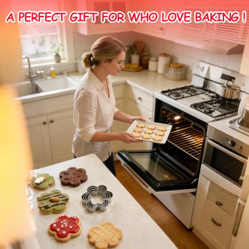 Flower Cookie Cutter Set Pack of 5 Stainless Steel Sandwich Cutter - style: C-Flower
