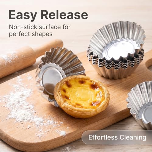 20 Pcs Aluminum Foil Tart Pans, Mini Pie Tins for Baking & Desserts
