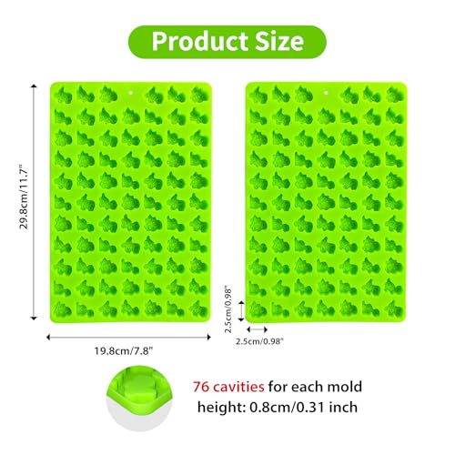 2 PCS Gummy Dinosaur Candy Molds Silicone, 152 Cavity Dinosaur Mini Silicone Mold for Chocolate, Fondant, Candy, Biscuits, Cookie, Jelly,Ice Cube and Dog Training Commands Concept - style: Mini Dinosaur