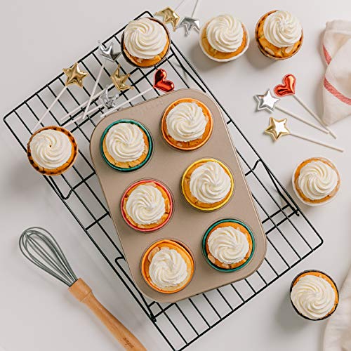 Katbite 160PCS Cupcake Liners Baking Cup Liner, Baking Liners Holders green, orange, yellow and red - color: Green-yellow-orange-rose