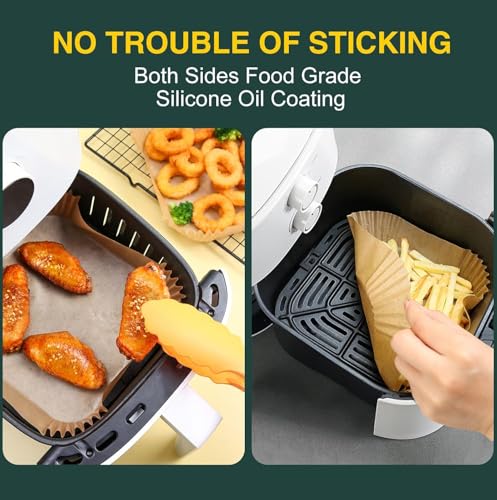 Air Fryer Disposable Paper Liners Square, Non-Stick Parchment, AirFryer Accessories for Baking Microwave Oven Frying Pan, Oil Proof, Water Proof (125PCS, 6.3inch) - size: Square-6.3''(2-5QT)