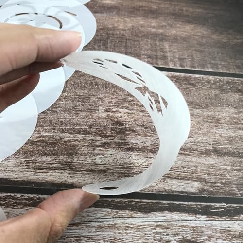 Flylin 25Pcs Plastic Coffee Stencils, Latte Art Mold Templates