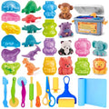 Dough Tools Play Set 22Pcs with Storage Container, Silicone Mat