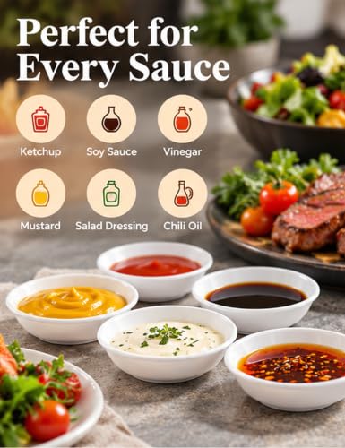Angoily 40Pcs Soy Sauce Dish, Unbreakable Plastic Soy Sauce Bowls, 2 Oz - color: 40 Pcs