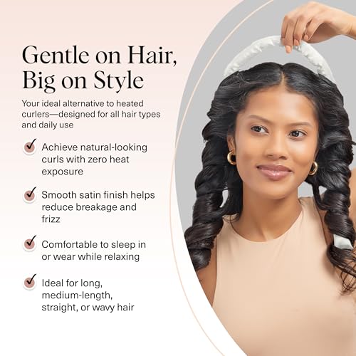 Kitsch Satin Heatless Curls Overnight Set - Ivory - color: 05 Ivory