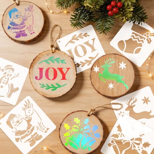 72 PCS Christmas Stencils for Painting - 3x3 Inch Santa Claus Snowflake Christmas Tree Reusable Xmas Painting Templates on Wood, Glass, Fabric, Window Door Decor DIY Party Decoration - style: Christmas
