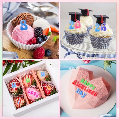 3 PCS Letter Molds for Chocolate, Silicone Alphabet Mold and Numbers Molds - size: 3pcs-Letter