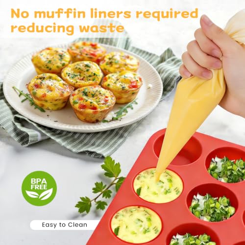 12 Cups Silicone Muffin Pans for Baking Cupcake Pan Nonstick Silicone Molds - size: 12-Cup Regular