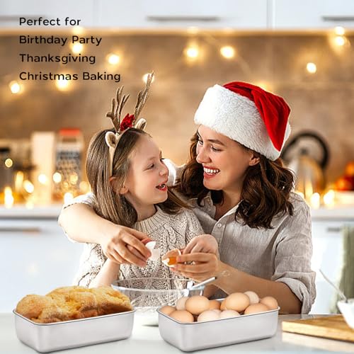 Onader 6 Pack Loaf Pans for Baking Bread, 9 x 5 Inch Stainless Steel Deep Meatloaf Toast Baking Pan Set - size: Medium