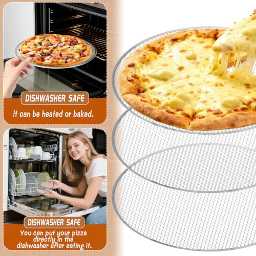 3 Pcs Pizza Screen, 10 Inch Pizza Pan for Oven, Nonstick Pizza Tray for Oven, Dishwasher Safe(3 PCS 10 inch) - size: 3 PCS 10 inch