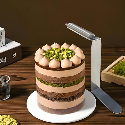 Yizish Icing Spatula Extra High 14 cm, Stainless Steel Angled Offset Spatula Cake DecoratingTool for Cake Ring, Cake Collar, Baking and Decorating