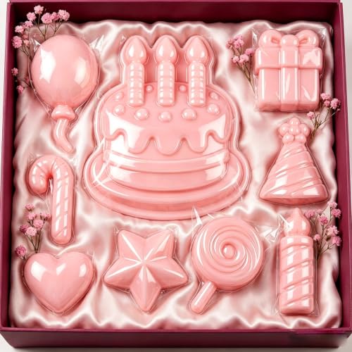 9 Cavity Birthday Cake Theme Silicone Candy Molds