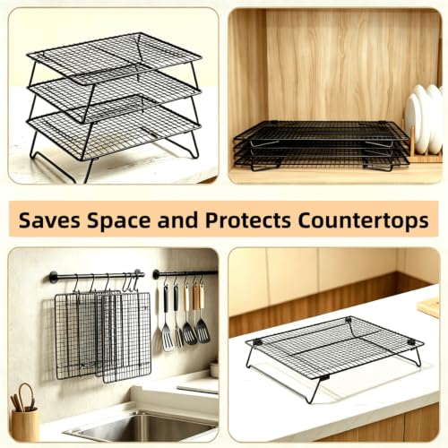 Lanxiu Cooling Racks for Cooking and Baking, 3 Tier Baking Racks Cooling