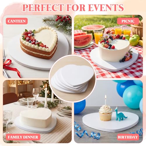 12 Pcs Heart Shaped Cake Boards, 10'' Cake Drum Plate, 1/2" Thick