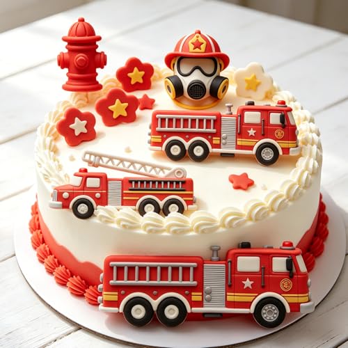 Firefighter Silicone Fondant Mold, Fire Truck Chocolate Molds