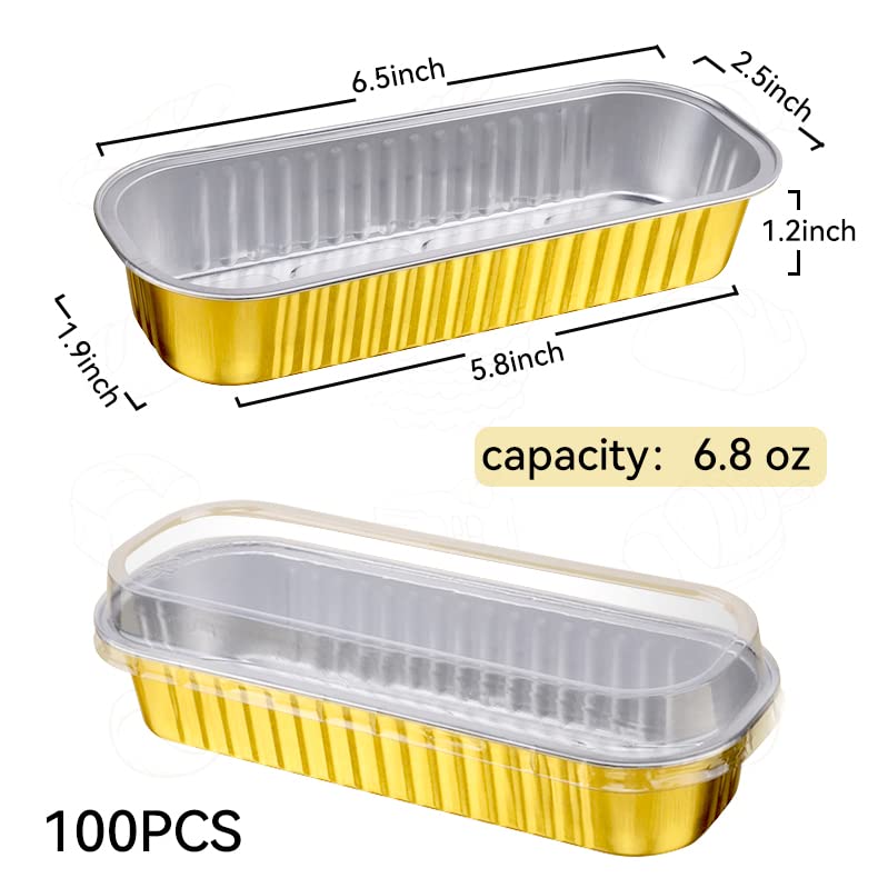 100 Sets Mini Cake Pans with Lids, Mini Loaf Pans