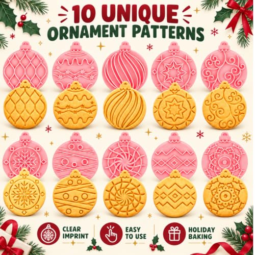 Christmas Cookie Cutter-10 Pieces Plastic Christmas Cookie Cutters and Stamps-Xmas Element Cookie Stamps,Light Bulb Shaped Biscuit Cutter Set. - style: Light bulb christmas cookie cutter
