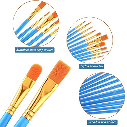AROIC Painting Brush Set, 30 Packs/300 Pieces, Nylon Brush Head - color: 300pcs-blue