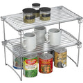 Deco Brothers Stackable Cabinet Shelf Organizer, 2 Pack, Chrome - color: Chrome