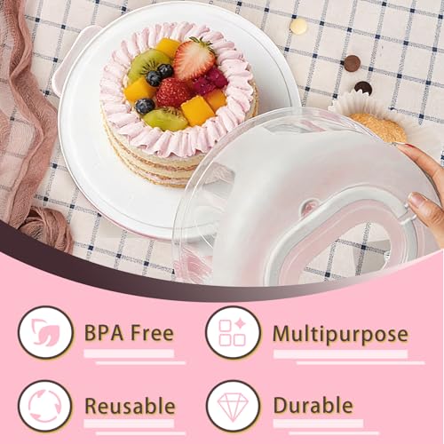 Plastic Cake Carrier with Lid and Handle, Multipurpose Cake Stand - color: Clear