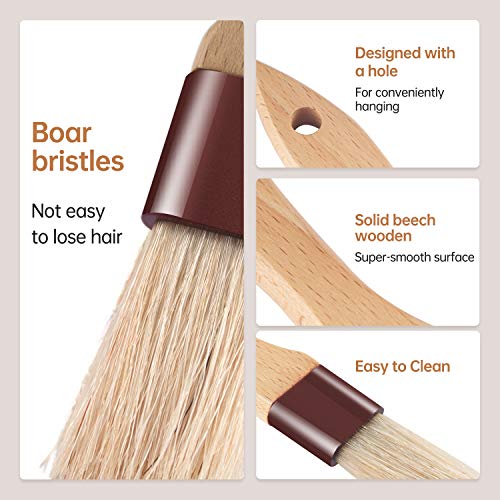 Pastry Brushes for Baking Basting Brush with Boar Bristles and Beech Hardwood Handles Culinary Oil Brush for Barbecue Butter Grill BBQ Sauce Baster Marinade Kitchen Food Cooking Brushes 4PCS - color: 2*1 inch & 2 inch & 3 inch - 4PCS