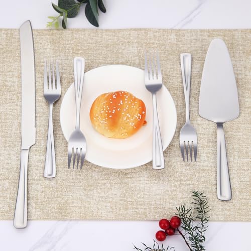 GoGeiLi Stainless Steel Wedding Cake Cutting Set with Forks - color: Silver cake cutting set