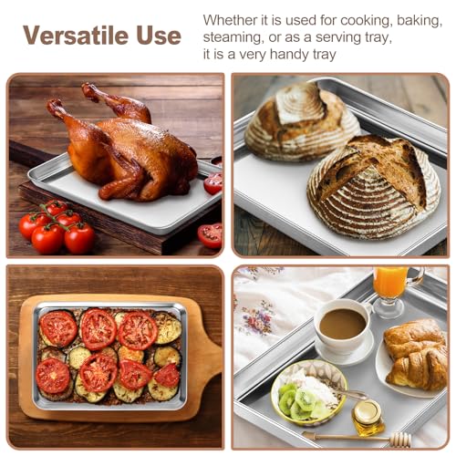 Cookie Sheets for Baking, Stainless Steel Baking Sheet Cookie Sheet, 10/12 Inch Toaster Oven Pans Set of 2, Dishwasher Safe & Mirror Finish & Rust Resistant
